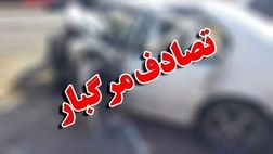 برخورد خودرو با پایه بتنی پل هوایی حادثه آفرید