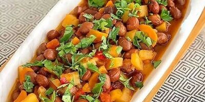 خوراک لوبیا سبز بدون گوشت