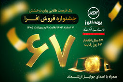 آغاز جشنواره فروش «افرا» در شصت وهفتمین سال فعالیت بیمه البرز
