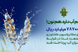حمایت 787 هزار میلیارد ریالی بانک کشاورزی از بهینه سازی مصرف آب در صنایع غذایی
