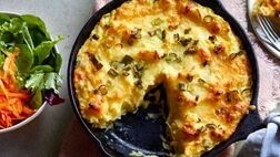 طرز تهیه پای سیب زمینی با بادمجان و قارچ؛ غذای خوشمزه ارزون
