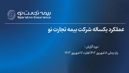 گزارش عملکرد یکساله بیمه تجارت نو

