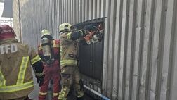 آتش‌سوزی انبار مواد غذایی در جاده قدیم کرج