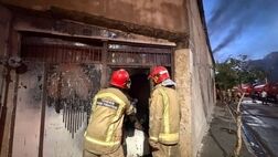 حریق در انبار لوازم یدکی خودرو در جاده قدیم کرج