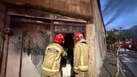 حریق در انبار لوازم یدکی خودرو در جاده قدیم کرج