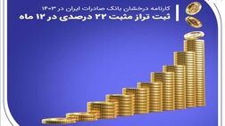 کارنامه درخشان بانک صادرات ایران در ۱۴۰۳ / ثبت تراز مثبت 22 درصدی در 12 ماه
