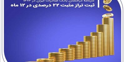 کارنامه درخشان بانک صادرات ایران در ۱۴۰۳ / ثبت تراز مثبت 22 درصدی در 12 ماه
