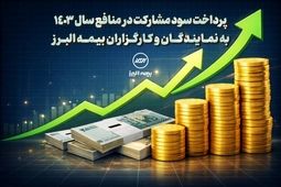پرداخت سود مشارکت در منافع سال 1403 به نمایندگان و کارگزاران بیمه البرز
