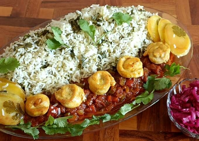 طرز تهیه گشنیز پلو با مرغ زعفرانی مجلسی؛ خوشمزه فوری