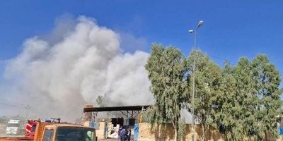 حریق ساختمان ۷ طبقه در حال ساخت در خیابان سردار جنگل
