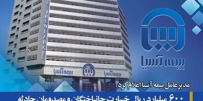 600 میلیارد ریال خسارت جانباختگان و مصدومان حادثه معدن طبس توسط بیمه آسیا پرداخت شد
