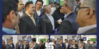 بازدید رئیس هیات مدیره و مدیرعامل سازمان منطقه آزاد قشم از غرفه بیمه سرمد