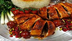طرز تهیه زرشک پلو با مرغ رولی شکم پر