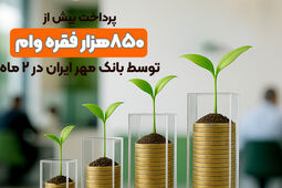 پرداخت بیش از ۸۵۰هزار فقره وام توسط بانک مهر ایران در ۲ ماه

