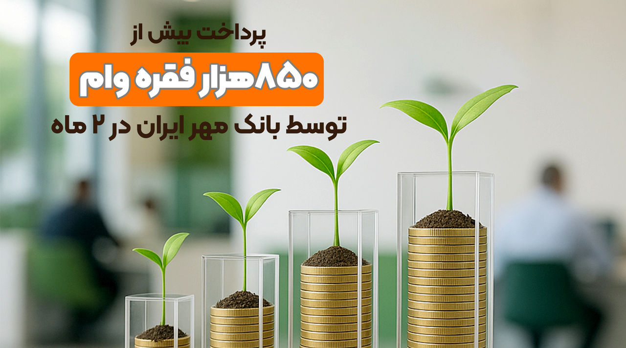 پرداخت بیش از ۸۵۰هزار فقره وام توسط بانک مهر ایران در ۲ ماه

