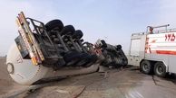 واژگونی پراید و تانکر سوخت در شاهرود ۲ کشته داشت
