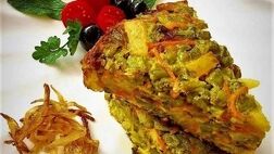 کوکو لوبیا سبز با گوشت چرخ کرده؛ به سبک تبریزی ها
