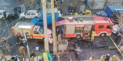 آتش سوزی در طبقه دوم یک ساختمان اداری در رودکی
