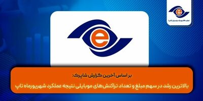 بالاترین رشد در سهم مبلغی و تعداد تراکنش‌های موبایلی نتیجه عملکرد شهریورماه تاپ
