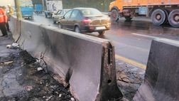 تصادف دو دستگاه خودرو سنگین در بزرگراه شهید هاشمی نژاد
