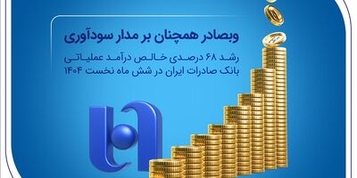 رشد ۶۸ درصدی خالص درآمد عملیاتی بانک صادرات ایران در شش ماه نخست ۱۴۰۴
