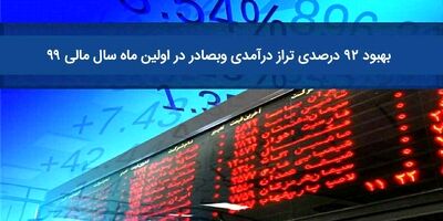 ​بهبود ٩٢ درصدی تراز درآمدی وبصادر در اولین ماه سال مالی ٩٩