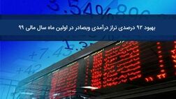 ​بهبود ٩٢ درصدی تراز درآمدی وبصادر در اولین ماه سال مالی ٩٩