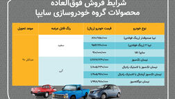 فروش فوق العاده ۷ محصول سایپا از امروز/ طرح فروش تا سه روز آینده ادامه دارد