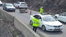 
ریزش سنگ در محور چالوس