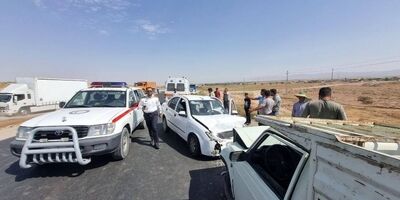 ۷ مصدوم در برخورد دو خودرو

