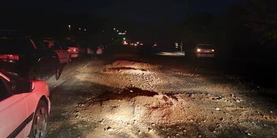 تصادف زنجیره‌ای در بزرگراه باقری تهران