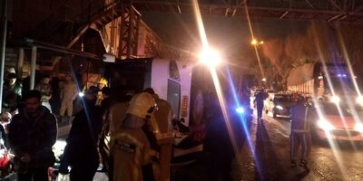 واژگونی اتوبوس در بزرگراه بعثت