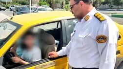 رانندگی دختر ۱۳ ساله با تاکسی در ساوه
