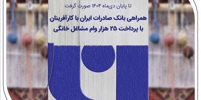 همراهی بانک صادرات ایران با کارآفرینان با پرداخت 25 هزار وام مشاغل خانگی
