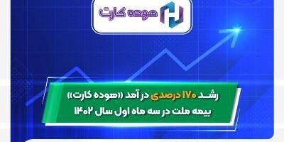 رشد ۱۷۰ درصدی درآمد «هوده کارت» بیمه ملت در سه ماه سال ۱۴۰۲