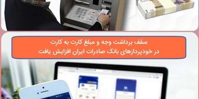 سقف برداشت وجه و مبلغ کارت به کارت در خودپردازهای بانک صادرات ایران افزایش یافت
