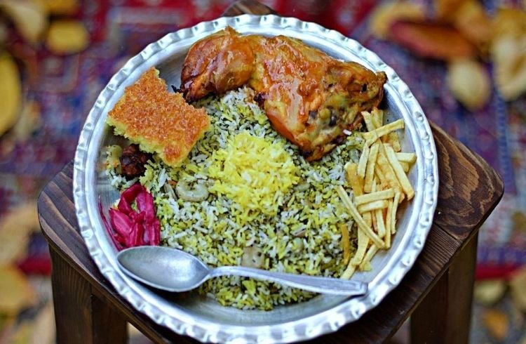 طرز تهیه سبزی پلو مجلسی با مرغ، مرحله به مرحله